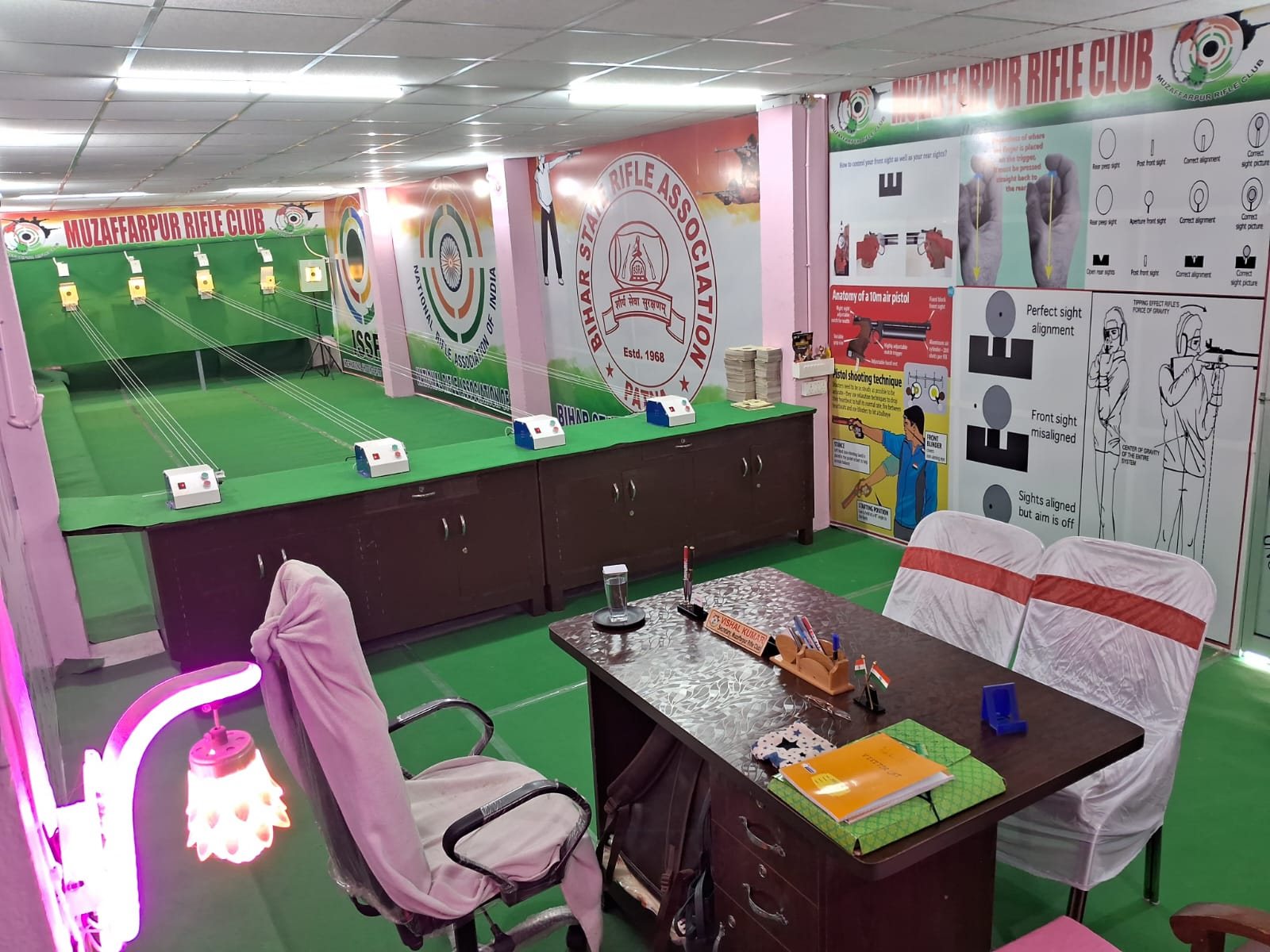 Indoor shooting range at Muzaffarpur Rifle Club