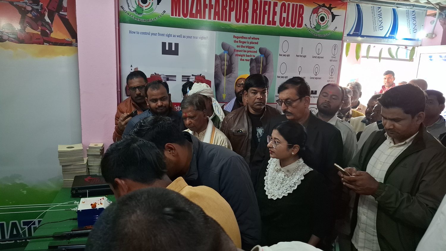 Live shooting demonstration at the Muzaffarpur Rifle Club range